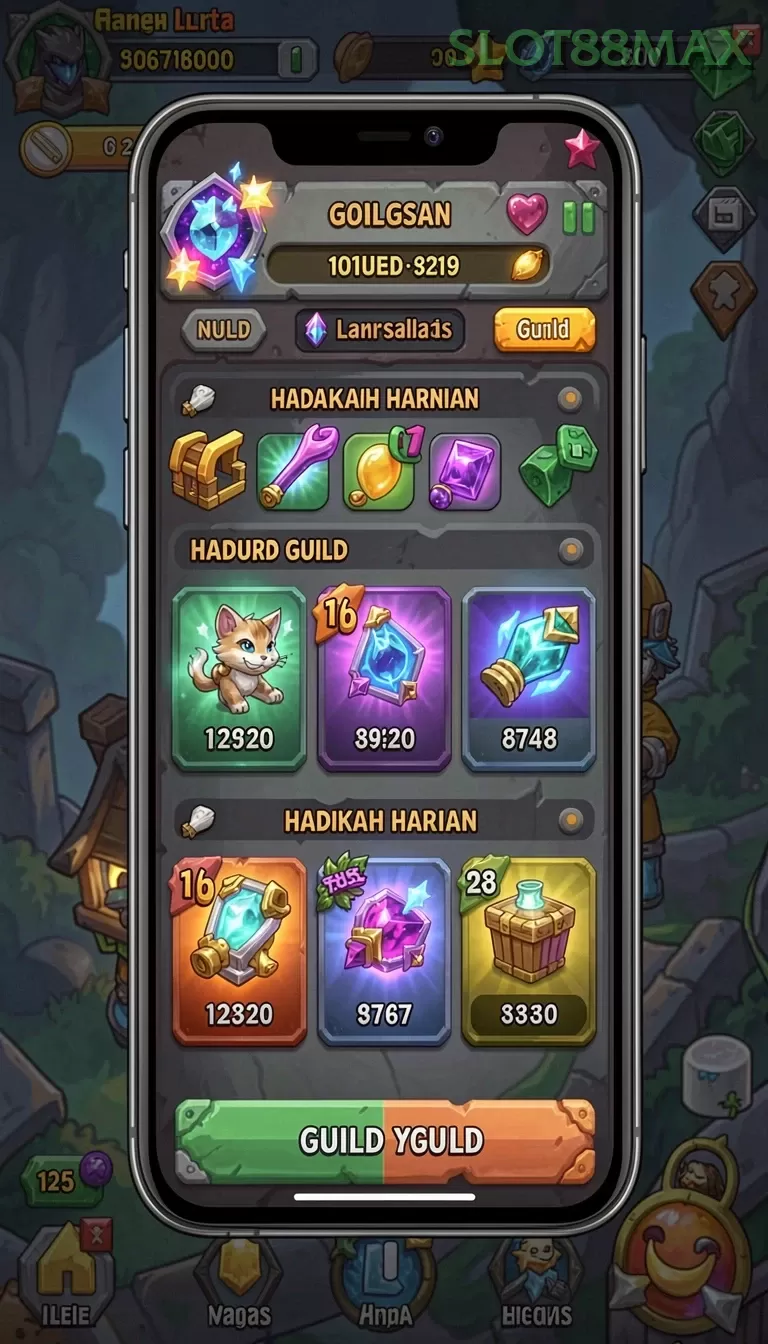 Cuplikan layar KINGDOMTOTO — menu navigasi